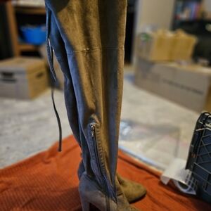 SHEIN Tan Over the Knee Boots